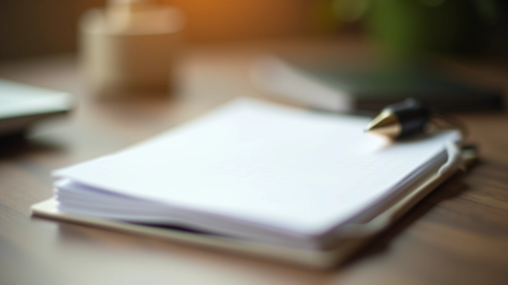Notebook with market terminology notes and pen on professional workspace