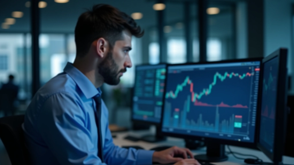 Financial analyst reviewing different order types on trading platform dashboard with market data