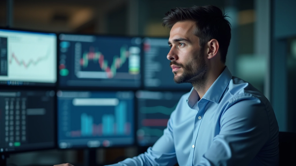 Professional trader reviewing market charts and price action patterns on trading terminal